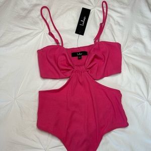 Lulus Hot Pink Cutout Bodysuit (S)